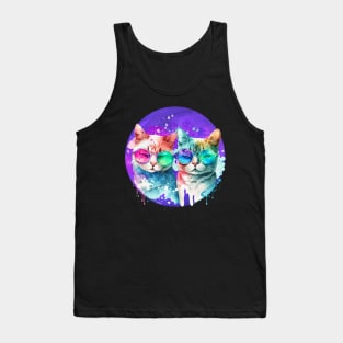 Rainbow Cats Couple Tank Top